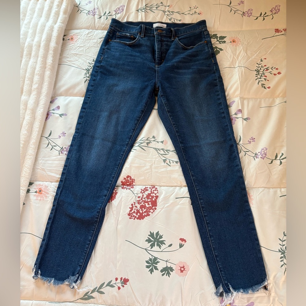 LOFT Dark Blue Ankle & Cropped Skinny Jeans.